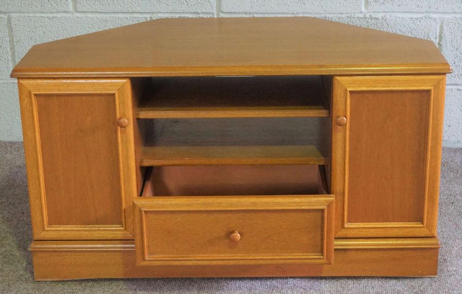 A modern television cabinet stand, with a two tier coffee table and a 1940's side cabinet (3) - Image 9 of 13