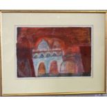 Marj Bond, British (1939 - ) Udaipur Lansdscape, Mixed media on paper, signed LR: Marj, 29cm x 43cm