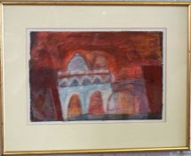 Marj Bond, British (1939 - ) Udaipur Lansdscape, Mixed media on paper, signed LR: Marj, 29cm x 43cm