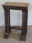A Regency style set of mahogany quartetto tables, early 20th century, graduated and banded, each