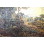 Manner of Patrick Nasmyth, 19th century,  Droving Cattle beside Scots Pines,  oil on canvas,