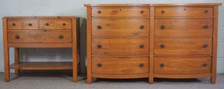 An American Broyhill 'Continental Tapestry' oak suite, circa 2000; comprising a large double