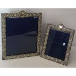 A graduated pair of silver mounted portrait frames, hallmarked Birmingham 1901/1903, maker Henry