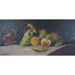 Etta Nicholson, late 20th century,  Dutch style still life of Fruit on a Shelf,  oil on canvas,