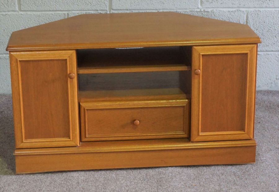 A modern television cabinet stand, with a two tier coffee table and a 1940's side cabinet (3) - Image 7 of 13