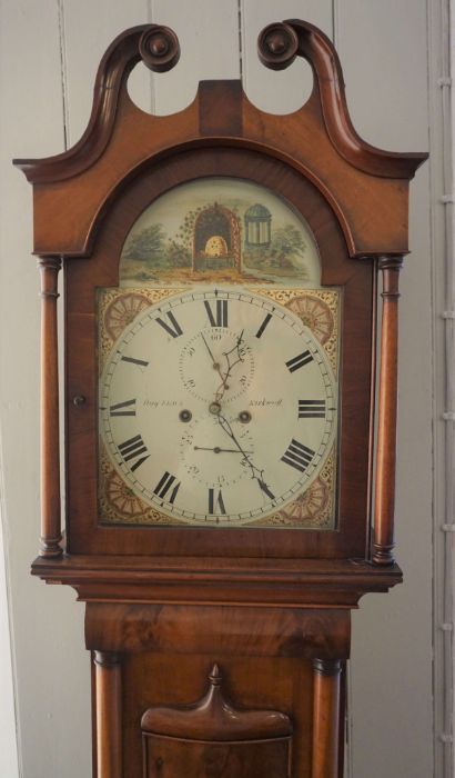 A Scottish mid Victorian mahogany longcase clock, signed Hay Elrick, Kirkwall, with a 32cm arched - Image 3 of 7
