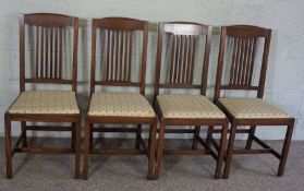 Four modern stick backed dining chairs (4)