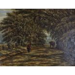 Hume Nisbett, British (1849 - 1923),  A wooded trackway,  oil on canvas, signed and dated LL: Hume