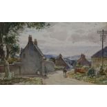 Tom Scott, Scottish (1854 - 1927),  A Quiet Village through a Scottish Borders Village; Moorland