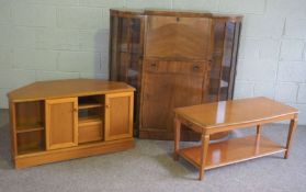 A modern television cabinet stand, with a two tier coffee table and a 1940's side cabinet (3)