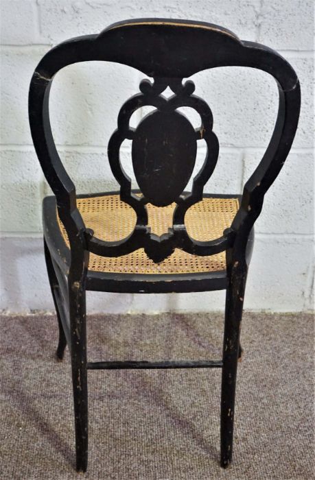 A small Georgian style armchair with leaf capped armrests; with an ebonized side chair and two small - Image 10 of 13