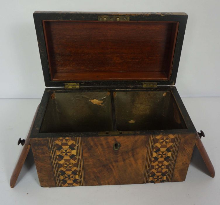 A George IV mahogany and rosewood tea caddy, circa 1825, 38cm wide; together with a smaller rosewood - Image 7 of 8
