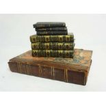 A quantity of assorted classical books, including a fine set of quarter calf bound bindings of