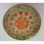 Fourteen Chinese plates, including, a Chinese export Canton porcelain plate, Qing Dynasty, 18th/