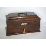 A Georgian style trinket box, in form of tea caddy, 20th century, 32cm wide