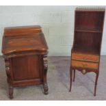 A Victorian style hardwood Davenport desk, of typical form with a hinged lid and stationary box