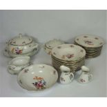 A large part dinner service for twelve place settings, by TK Thun, Czeckoslavia, porcelain,