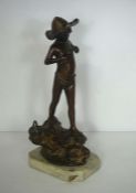 After Giovanni Varlese, ‘Pescatorello’, a Grand Tour style bronze figure of a young boy,