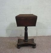 A William IV rosewood teapoy, circa 1830, in the manner of Gillows of Lancaster, with a