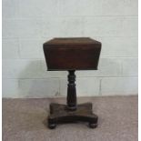 A William IV rosewood teapoy, circa 1830, in the manner of Gillows of Lancaster, with a