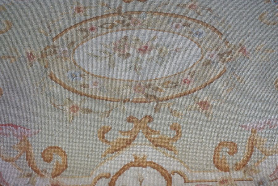 A modern tapestry topped footstool, 95cm long, 37cm high; together with two small footstools (3) - Image 7 of 7