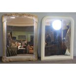 A large Art Deco style wall mirror, with layered silver and gold ribbon frame, 112cm x 83cm;