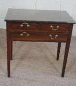 A Georgian style side table with three drawers, together with a small oak chest of drawers and a