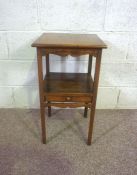 A George III mahogany corner washstand, late 18th century, with a single small drawer, 106cm high,