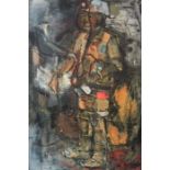 Ephraim Mojalefa Ngatane, South African, (1938-1971), Mineworker, oil on board, signed and dated LR: