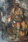 Ephraim Mojalefa Ngatane, South African, (1938-1971), Mineworker, oil on board, signed and dated LR: