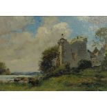 Archibald Kay, Scottish (1860-1935), A West Coast Castle, oil on board, signed LR, 24cm x 34cm