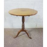 A George III provincial tilt top wine table,75cm high, 61cm diameter