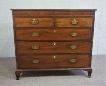 A George IV mahogany chest of drawers, circa 1825, with two short and three long drawers, 110cm