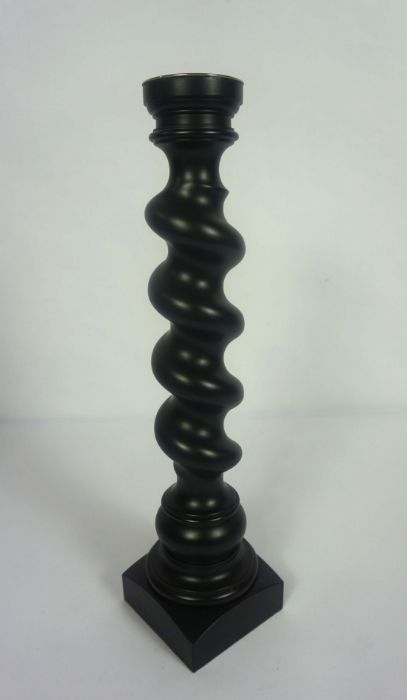 A pair of Linley twist column candlesticks, with white metal sockets, by David Linlay, with ebonized - Image 3 of 4