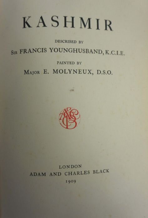 BOOKS - Military and Travel books, including ‘Kashmir, described by Sir Francis Younghusband, 1909 - Image 5 of 14