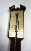 A George III mahogany stick barometer, late 18th century, signed Dolland, London, with a silvered