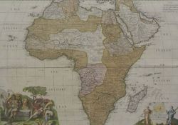 After John Senex (1648-1740, A map of Africa, hand coloured engraving, with inscription and