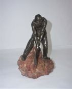 After Henri Coutheillas, French (1862-1927), Le Mineur (The Miner), bronze with brown patina, the