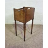 A Regency mahogany tray topped bedside cabinet, 80cm high, 38cm wide; together with a modern nest of
