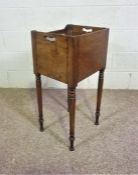 A Regency mahogany tray topped bedside cabinet, 80cm high, 38cm wide; together with a modern nest of