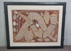 Australian School (late 20th century), Untitled, entwined snakes, gouache on thick paper,