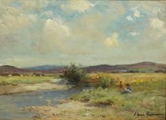 Joseph Morris Henderson, Scottish, RSA (1863-1936), August Landscape, oil on board, signed LR,
