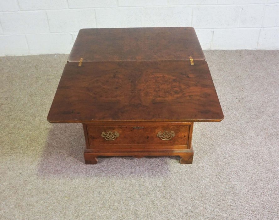 A George I style burr walnut veneered Batchelor's chest, 20th century reproduction, of typical small - Image 4 of 7