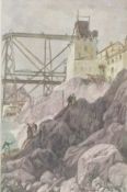 Scottish School, The Forth Bridge, a coloured engraving, 21cm x 34cm; together with a view of Inch