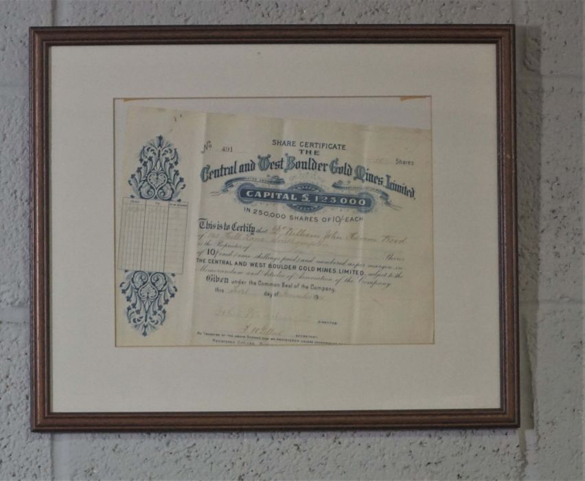 Ionian Bank Share Cetrificate, Specimen, framed; together with a small collection of old mining - Image 12 of 17
