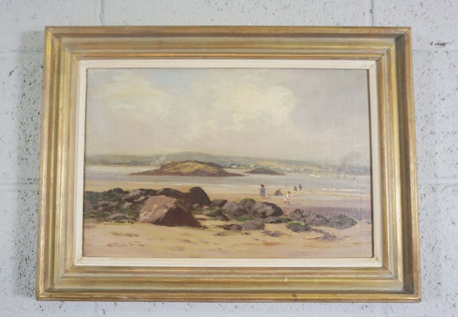 William C. Rushton, British, (1937-1966), The Shore, Crammond, oil on canvas, 30cm x 45cm, - Image 2 of 4