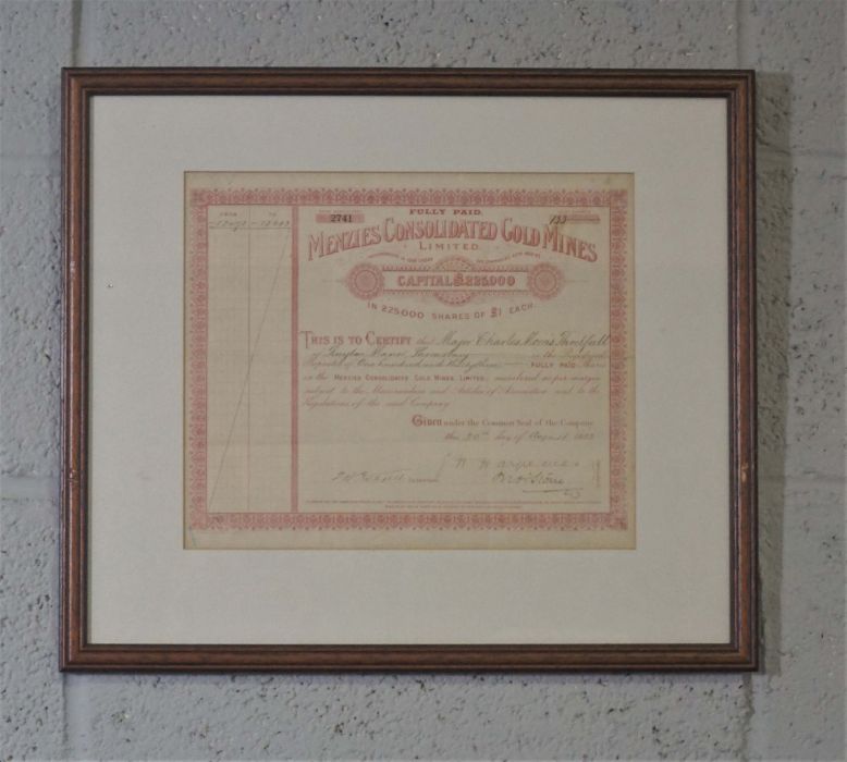 Ionian Bank Share Cetrificate, Specimen, framed; together with a small collection of old mining - Image 14 of 17