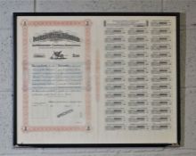 Ionian Bank Share Cetrificate, Specimen, framed; together with a small collection of old mining