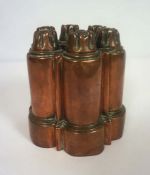 A rare Victorian 'Belgrave' copper jelly mould, marked 'Belgrave Registered Mould V10' and with