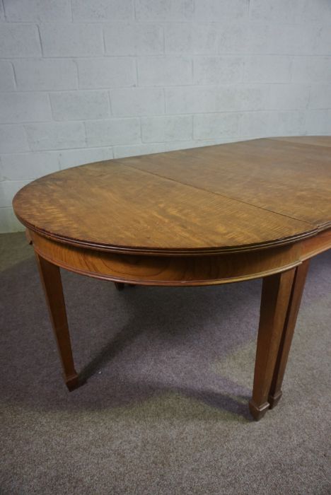 A vintage oak extending dining or serving table, (used as a textile cutting table a famous - Image 8 of 8